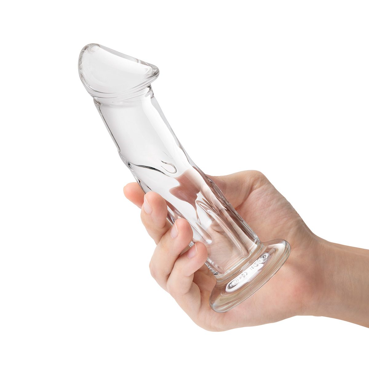 Прозрачный стеклянный фаллоимитатор 6’’ Glass Dildo With Veins & Flat Base - 15,2 см. 3
