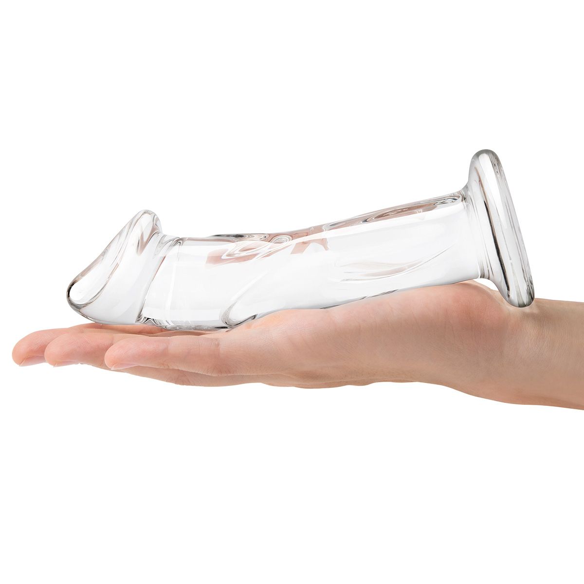 Прозрачный стеклянный фаллоимитатор 6’’ Glass Dildo With Veins & Flat Base - 15,2 см. 4