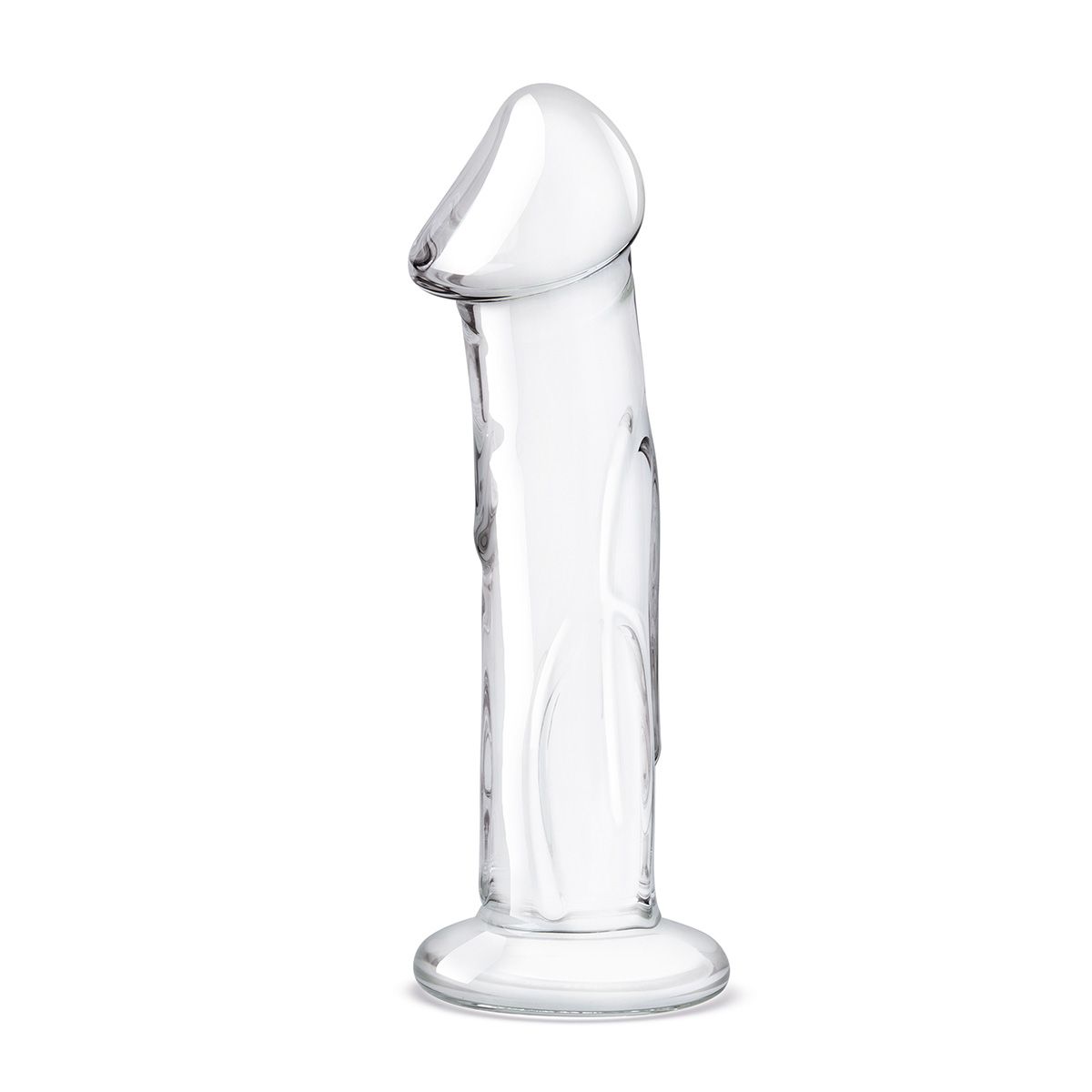 Прозрачный стеклянный фаллоимитатор 6’’ Glass Dildo With Veins & Flat Base - 15,2 см. 1