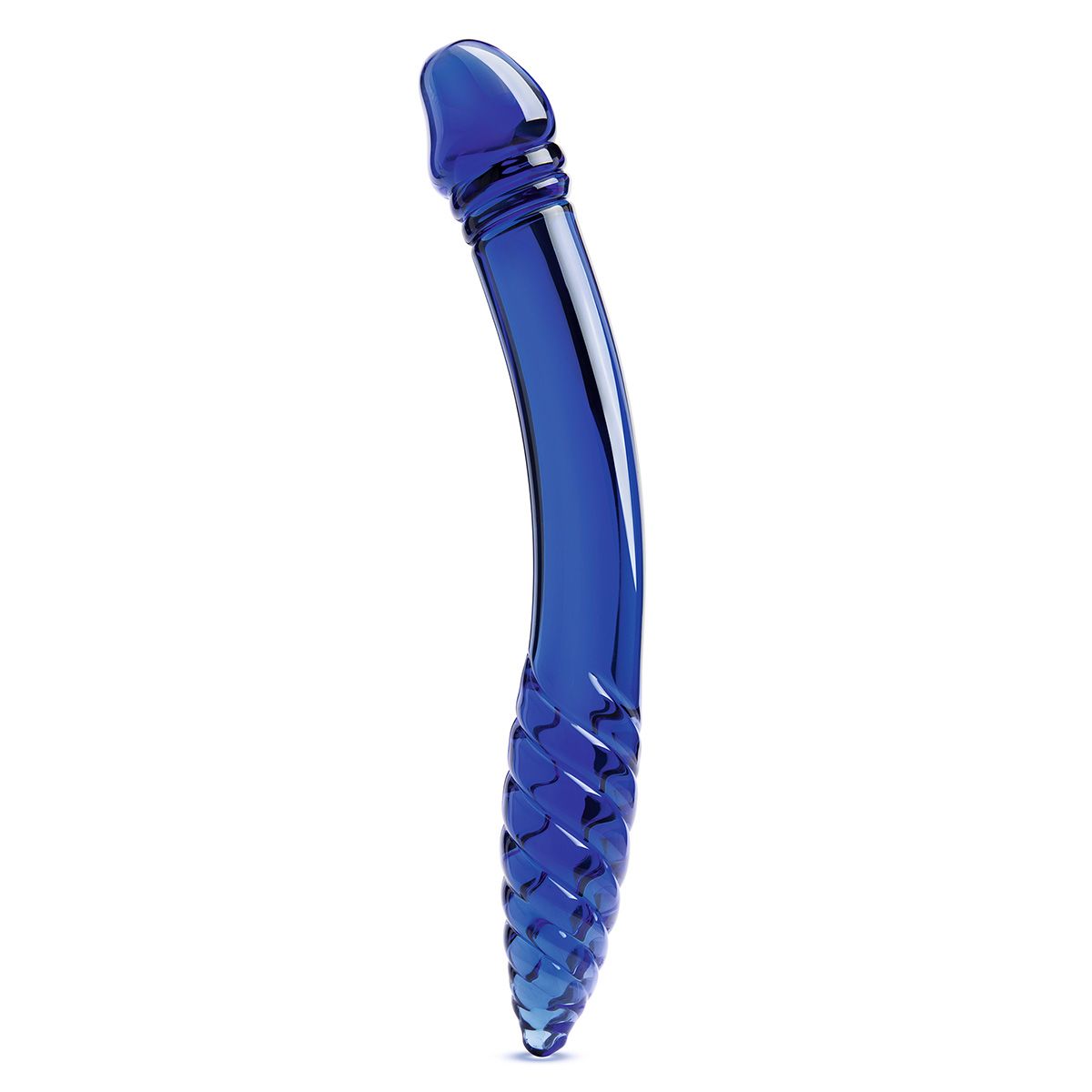Синий двусторонний стеклянный стимулятор 11’’ Double-sided Glass Dildo For G-Spot P-Spot Stimulation - 28 см. 1