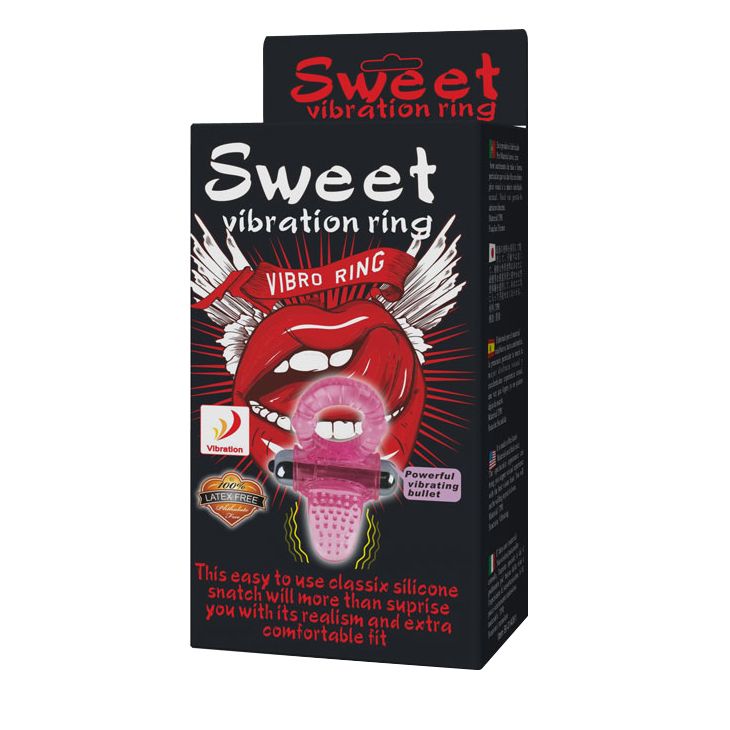 Эрекционное кольцо с вибростимулятором клитора в форме язычка 6