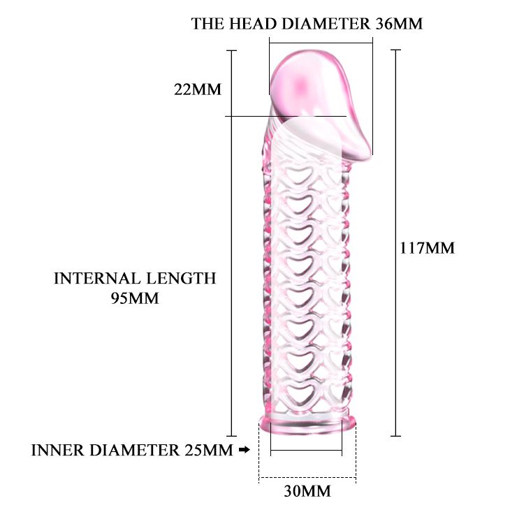 Розовая насадка на фаллос с закрытой головкой Male-Wear Net Sleeve 4