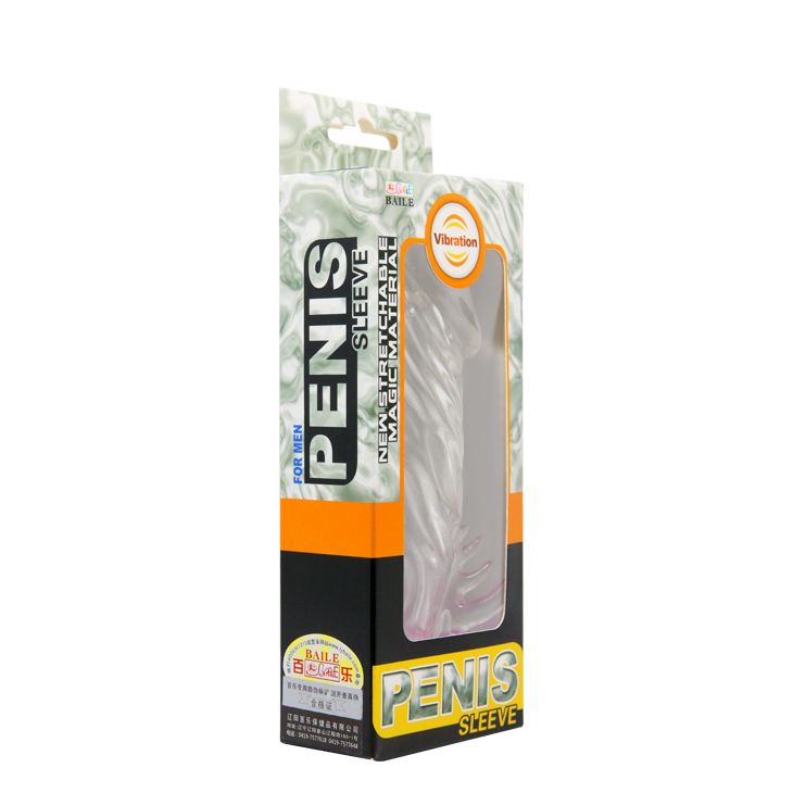 Прозрачная насадка с закрытой головкой и вибрацией - 13 см. 5