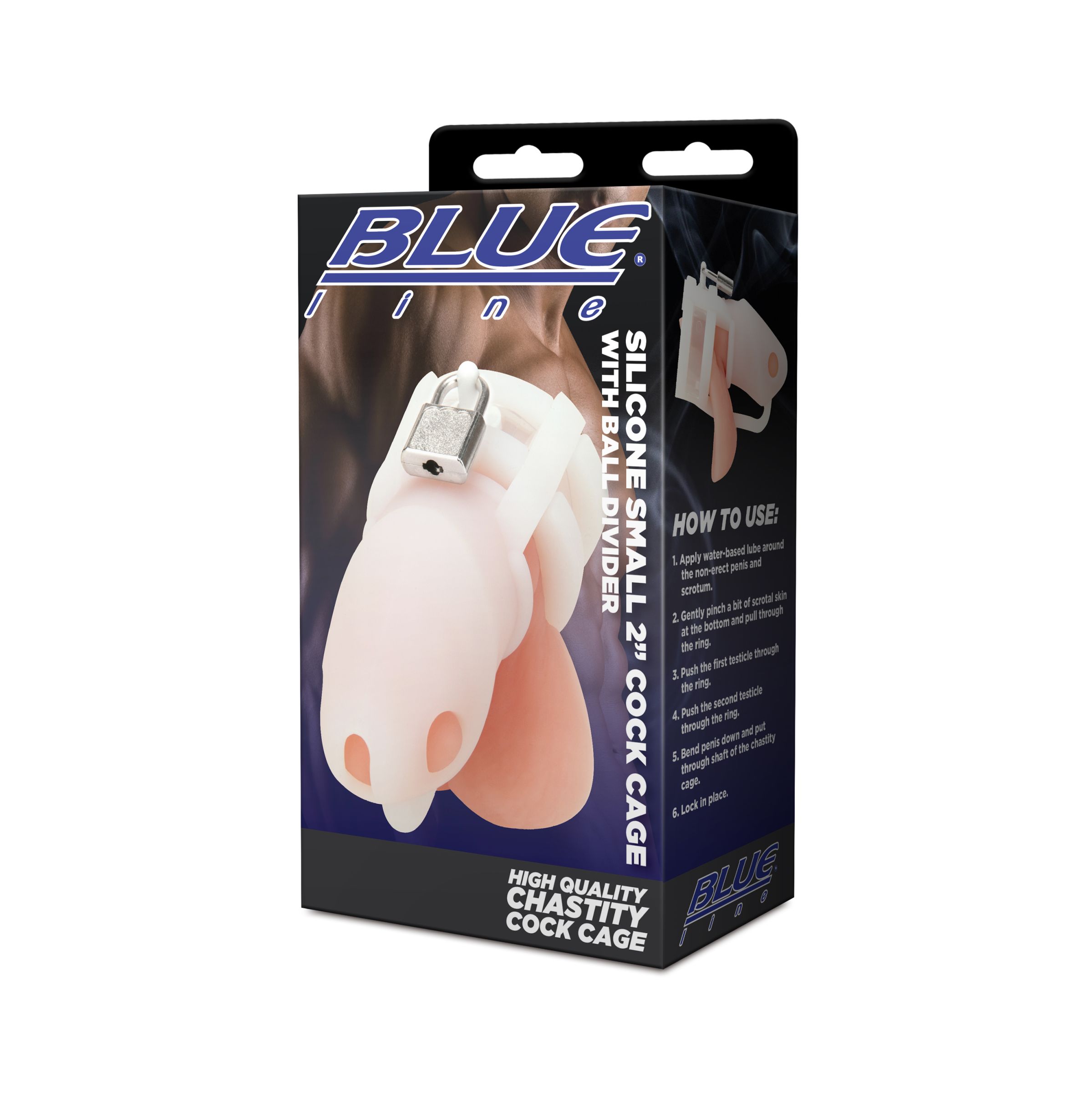 Белая клетка для пениса Silicone Small 2 in Cock Cage With Ball Divider 5