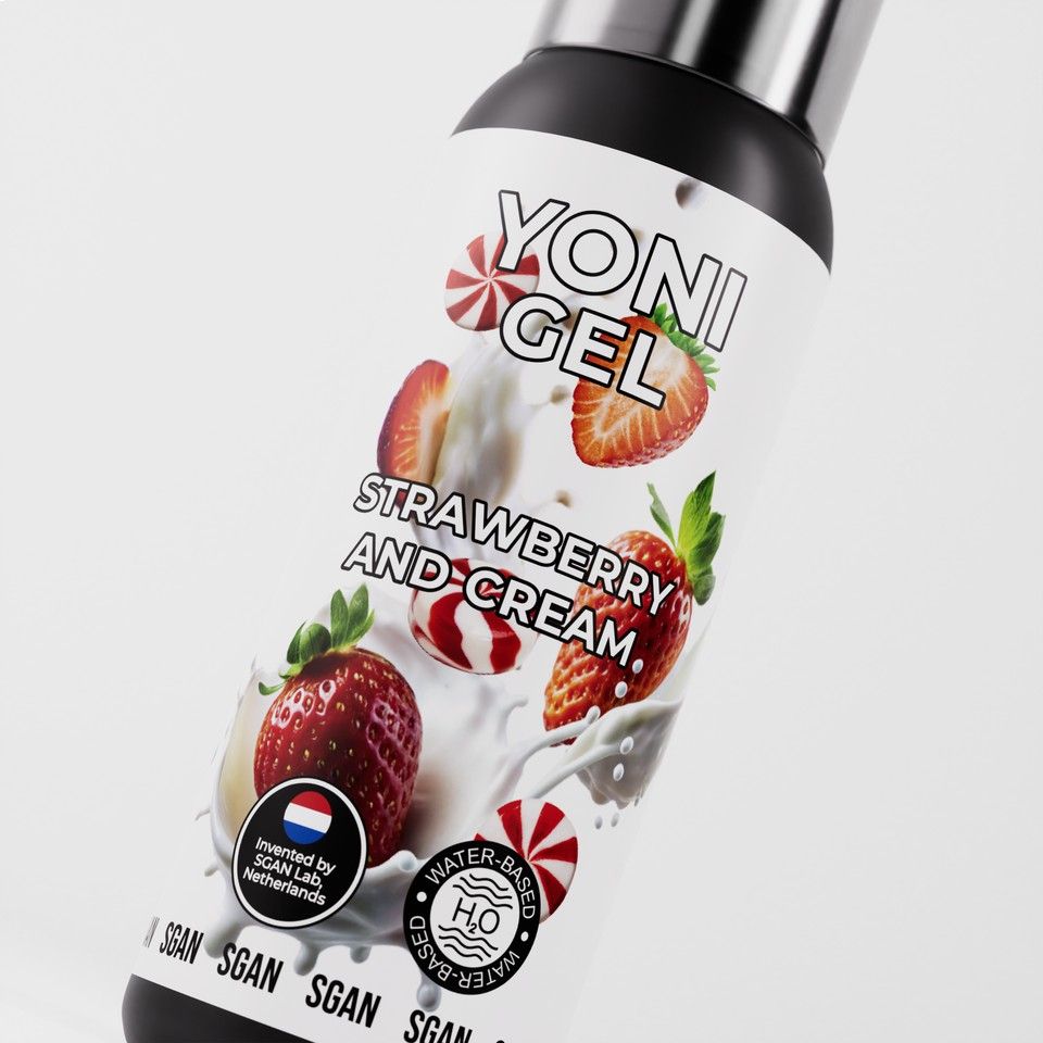 Лубрикант для орального секса SGAN со вкусом клубники со сливками - 100 мл. 4