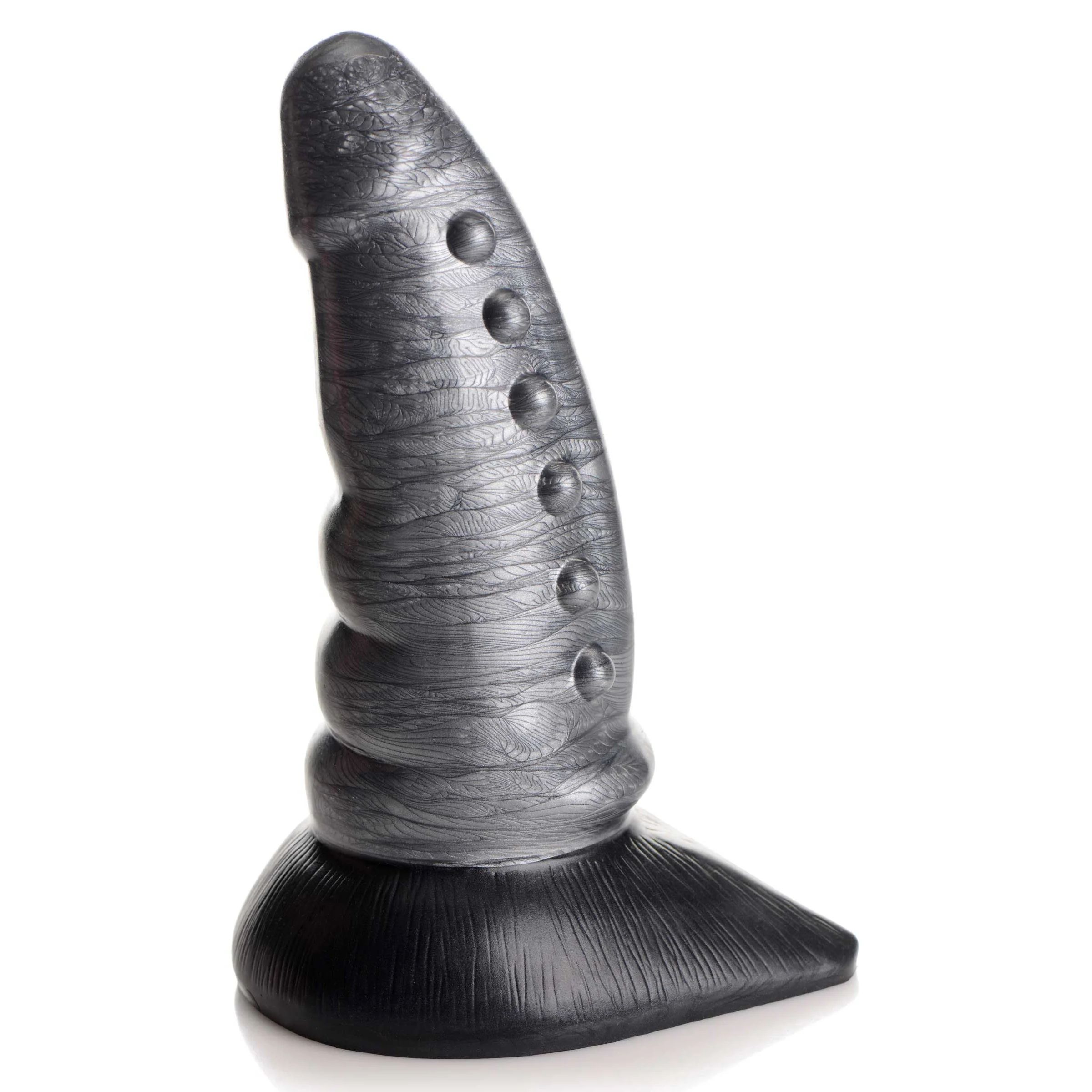 Серый фантазийный фаллоимитатор Beastly Tapered Bumpy Silicone Dildo - 21 см. 2