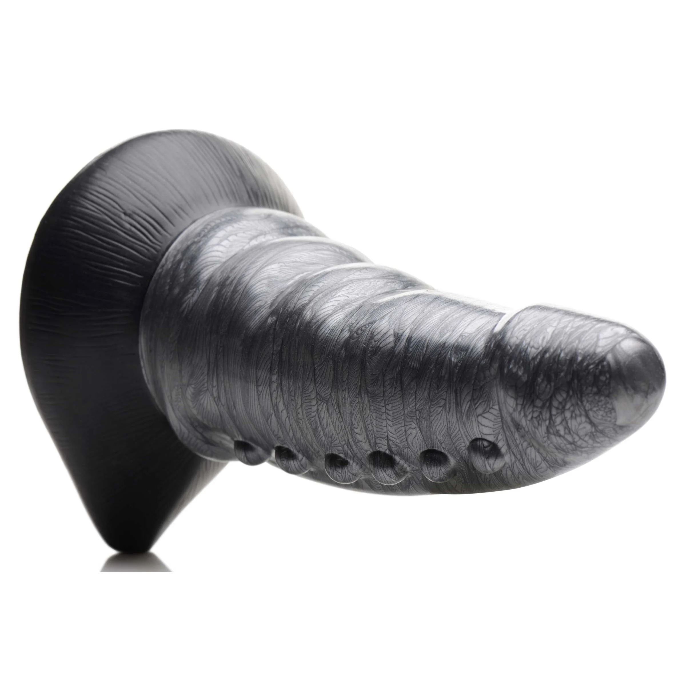 Серый фантазийный фаллоимитатор Beastly Tapered Bumpy Silicone Dildo - 21 см. 3