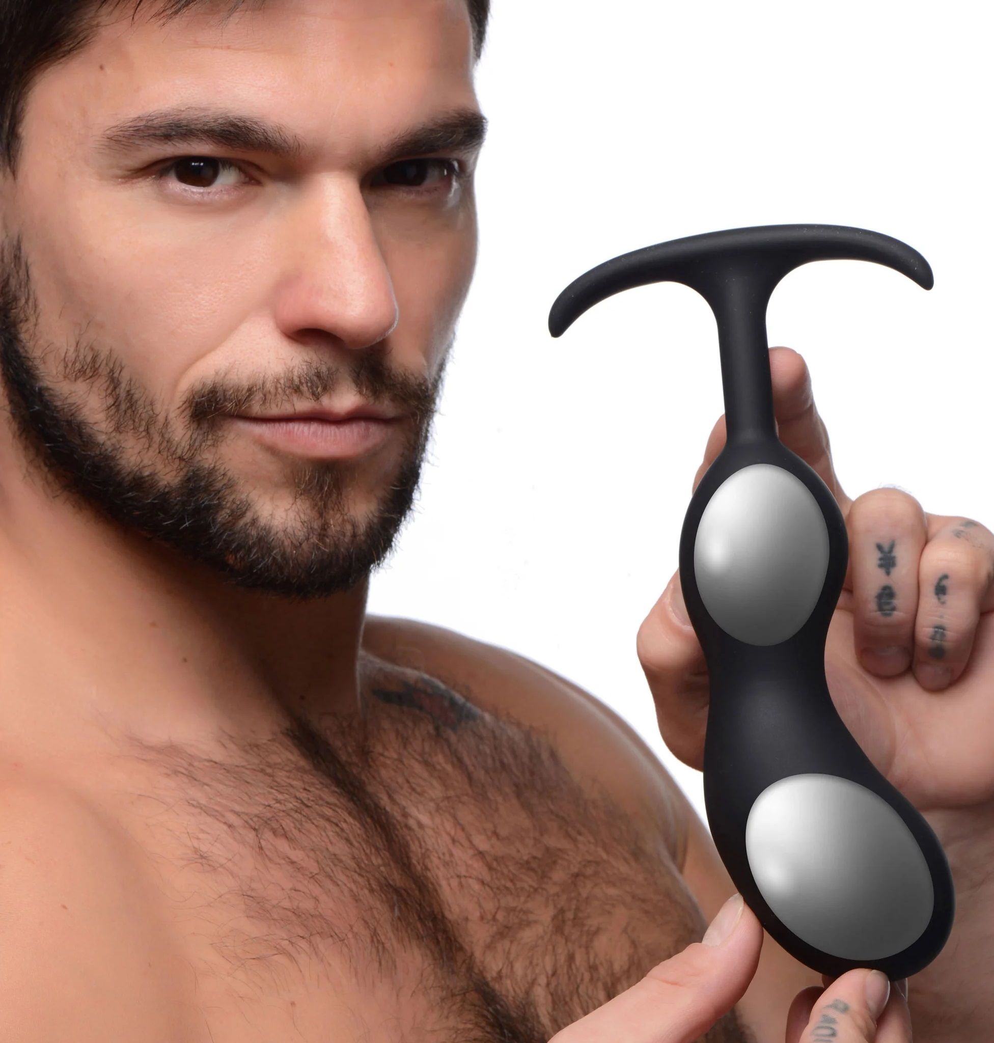 Черный массажер простаты с утяжелителями Premium Silicone Weighted Prostate Plug XL - 20,8 см. 3