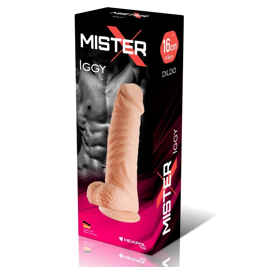 Телесный фаллоимитатор с мошонкой на присоске Iggy 1