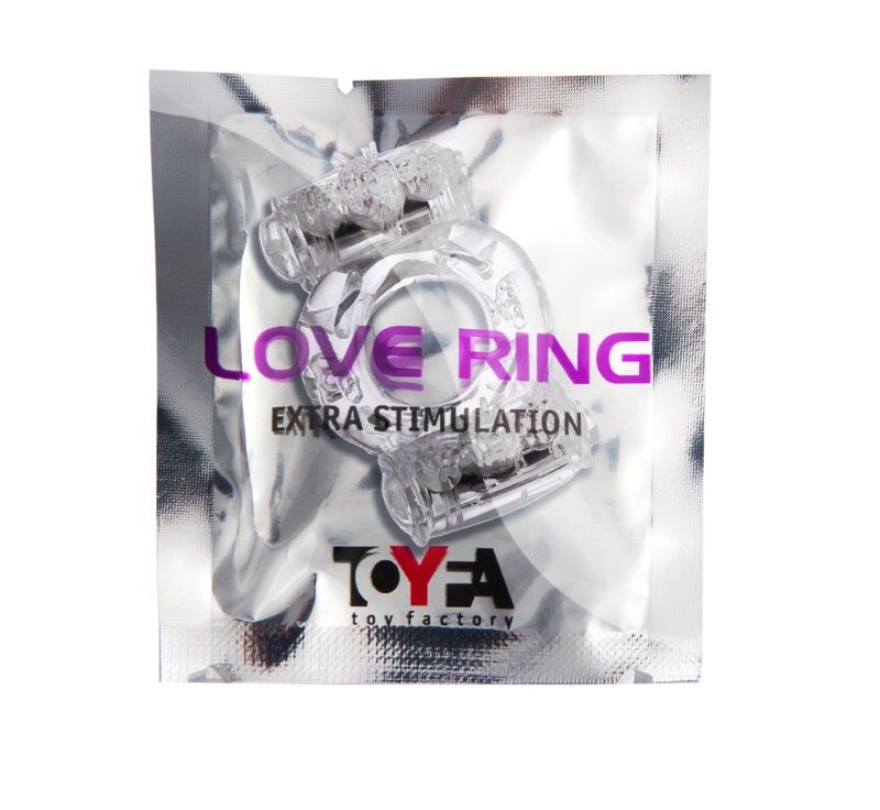 Прозрачное виброкольцо с двумя вибропульками 2