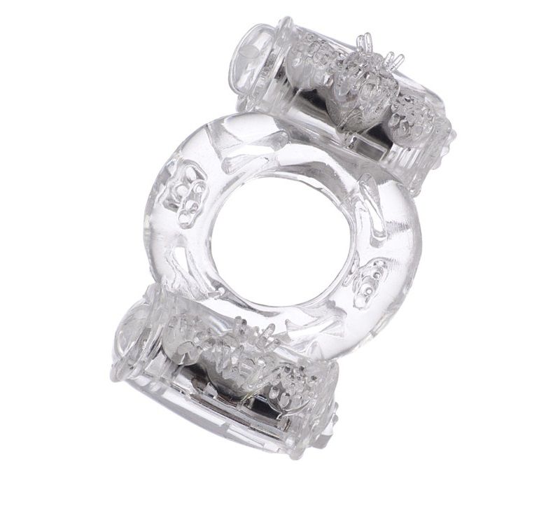 Прозрачное виброкольцо с двумя вибропульками 1