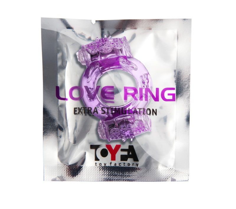 Фиолетовое виброкольцо с двумя вибропульками 2