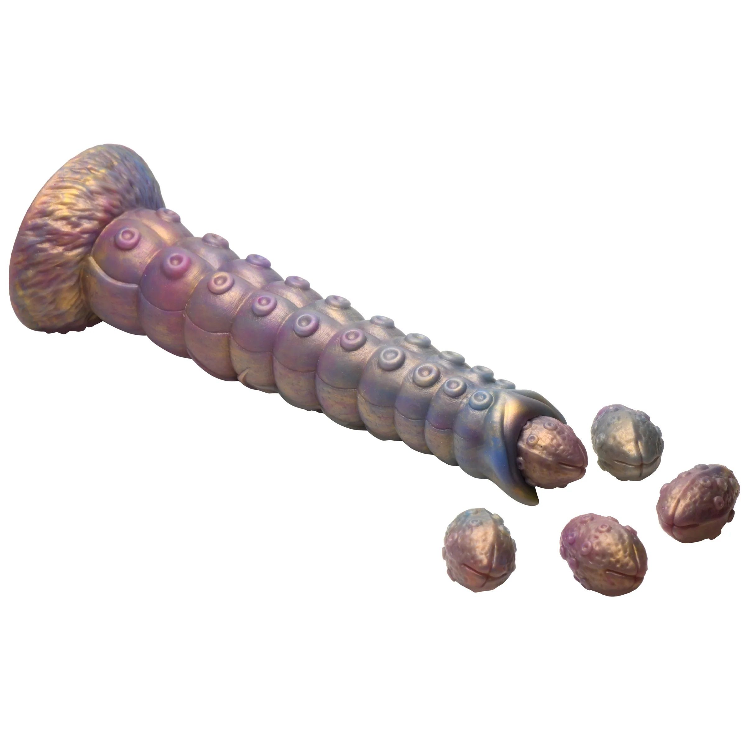 Фантазийный фаллоимитатор Deep Invader Tentacle Ovipositor Silicone Dildo with Eggs - 22,9 см. 1