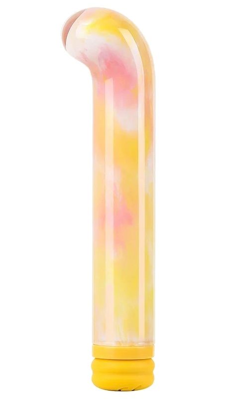 Желтый компактный вибратор из стекла Magic Cane - 12 см. 1