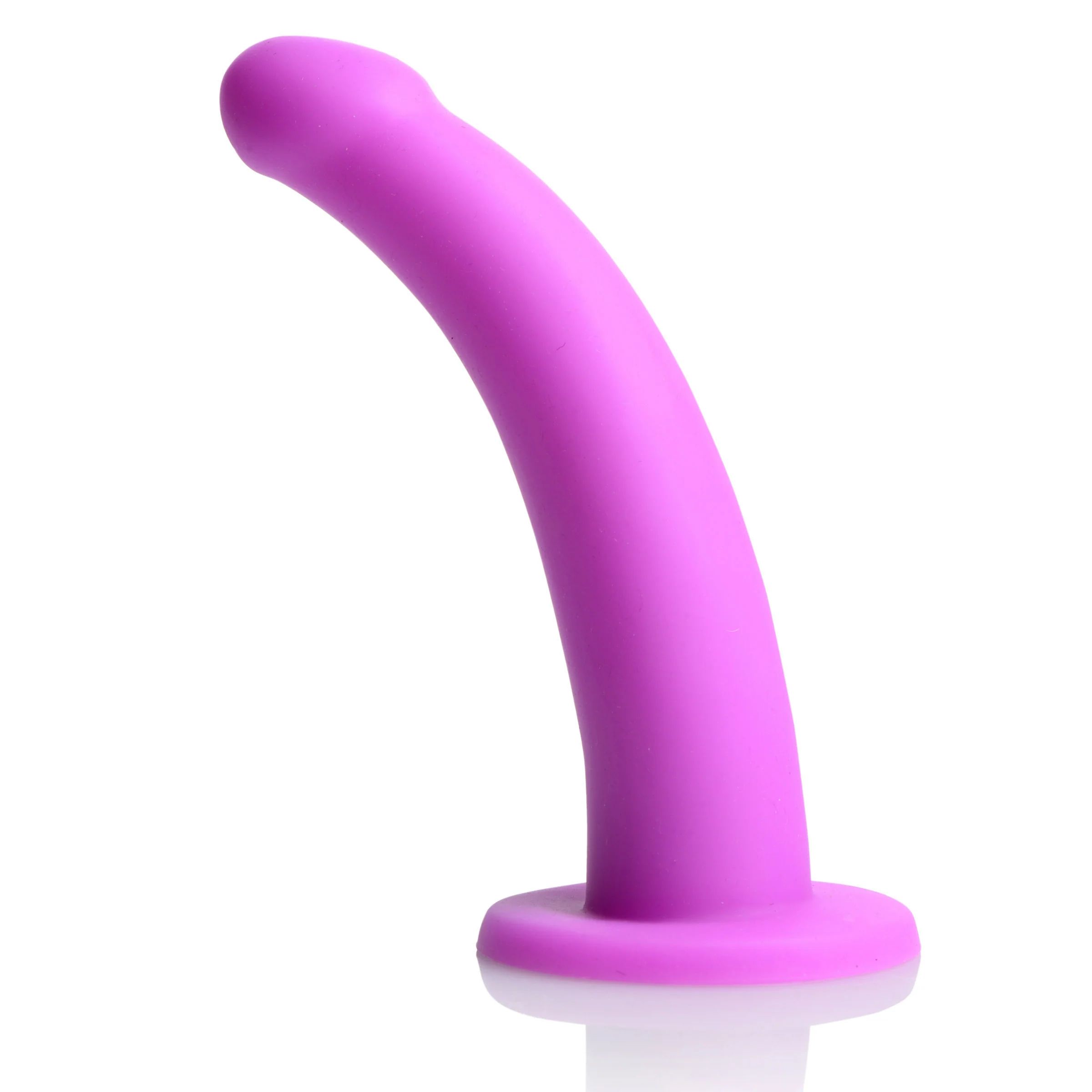 Лиловый поясной страпон Navigator Silicone G-Spot Dildo with Harness - 17,8 см. 4