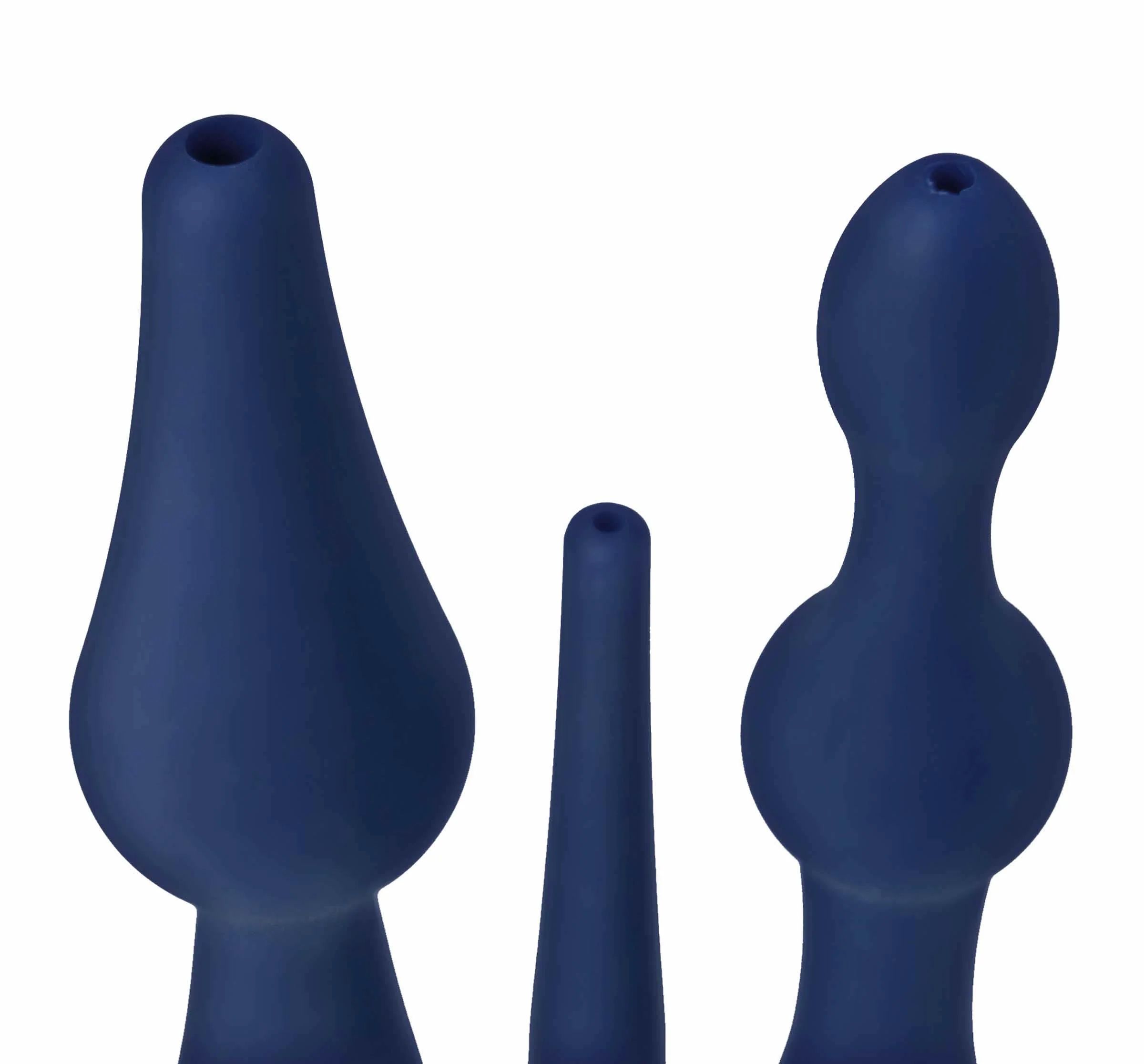 Набор из 3 универсальных насадок для анального душа Universal 3 Piece Silicone Enema Attachment Set 2