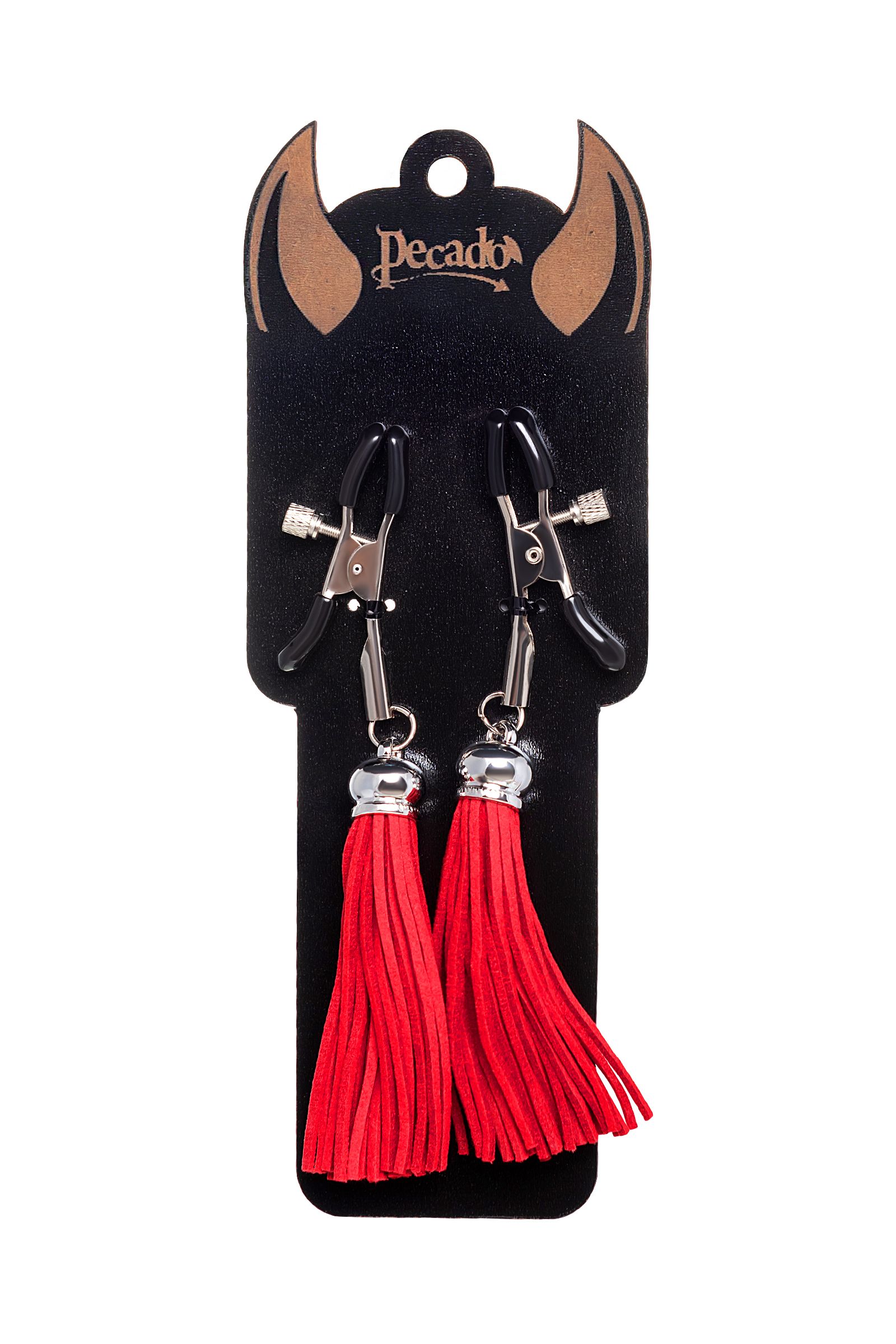 Зажимы на соски «Прищепки» с красными кисточками из замши 3