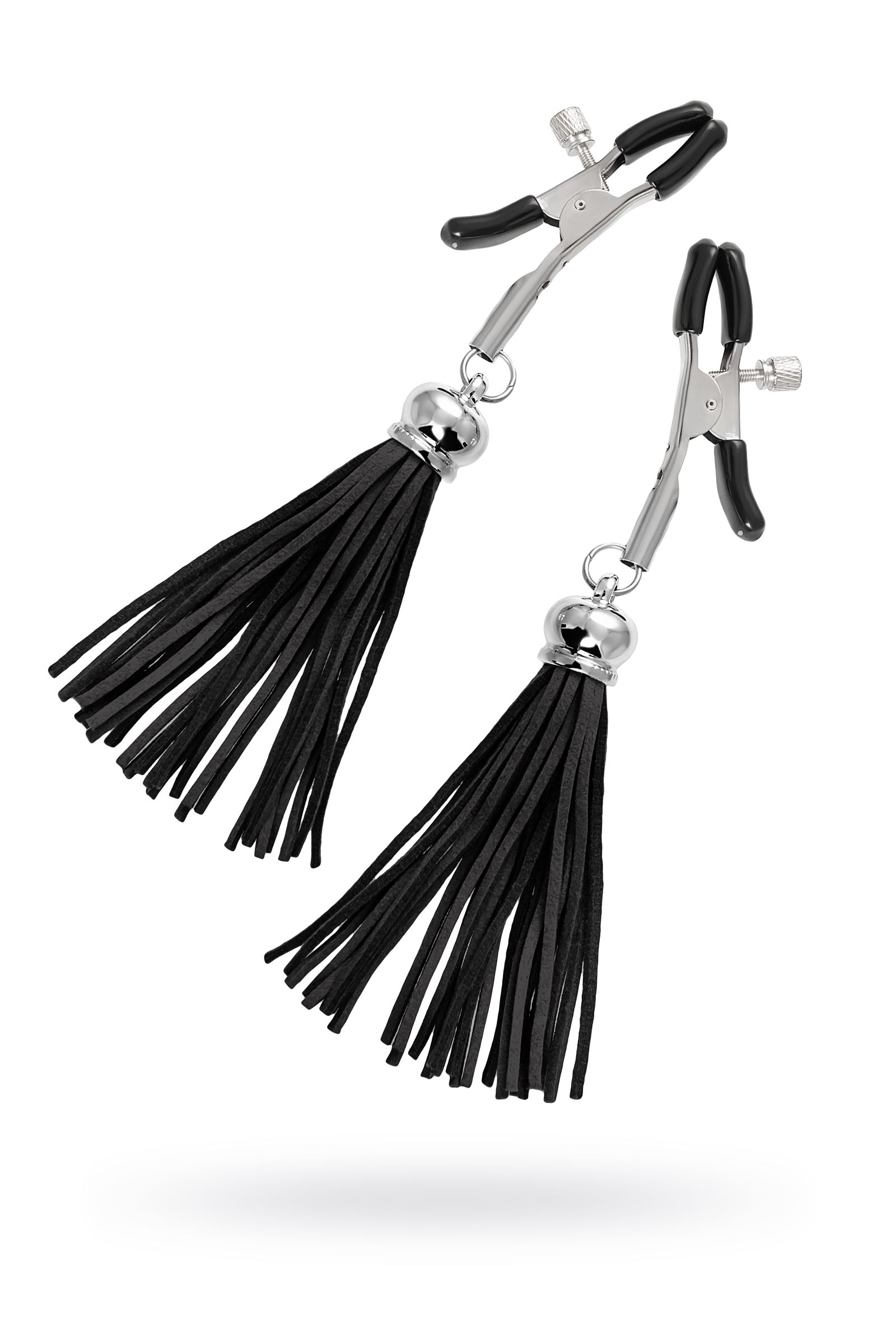 Зажимы на соски «Прищепки» с черными кисточками из замши 2