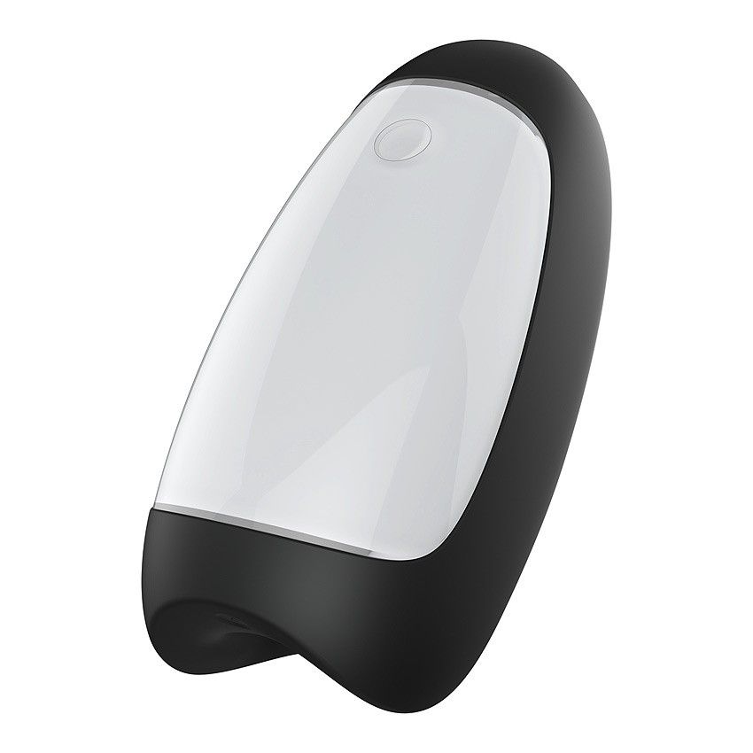 Черно-белый сквозной вибромастурбатор Hercules 2