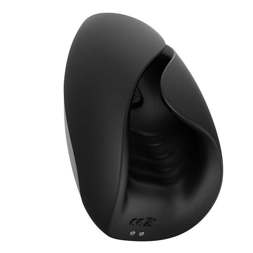 Черно-белый сквозной вибромастурбатор Hercules 7