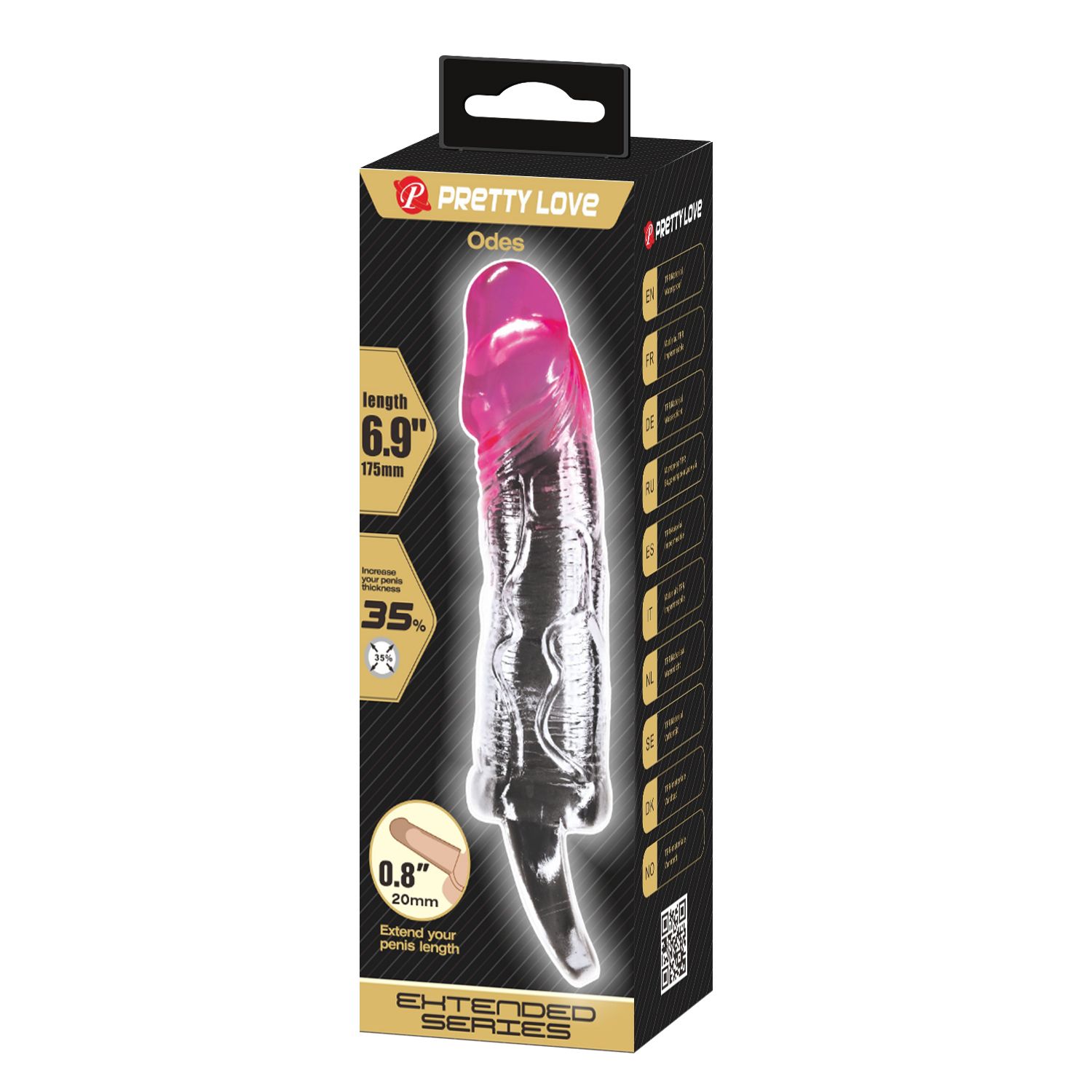 Прозрачная насадка-удлинитель с подхватом мошонки Odes - 17,5 см. 7