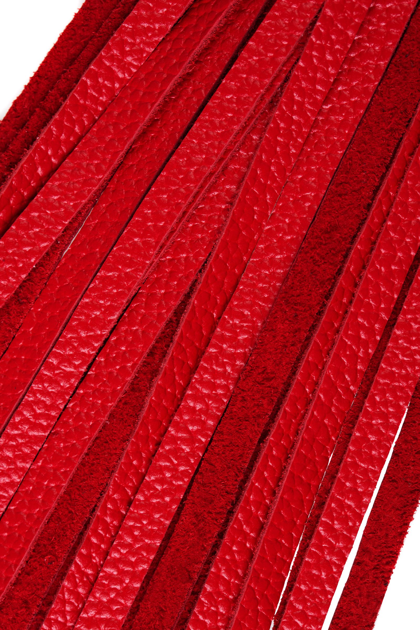 Красная кожаная плеть с петлёй - 50 см. 6