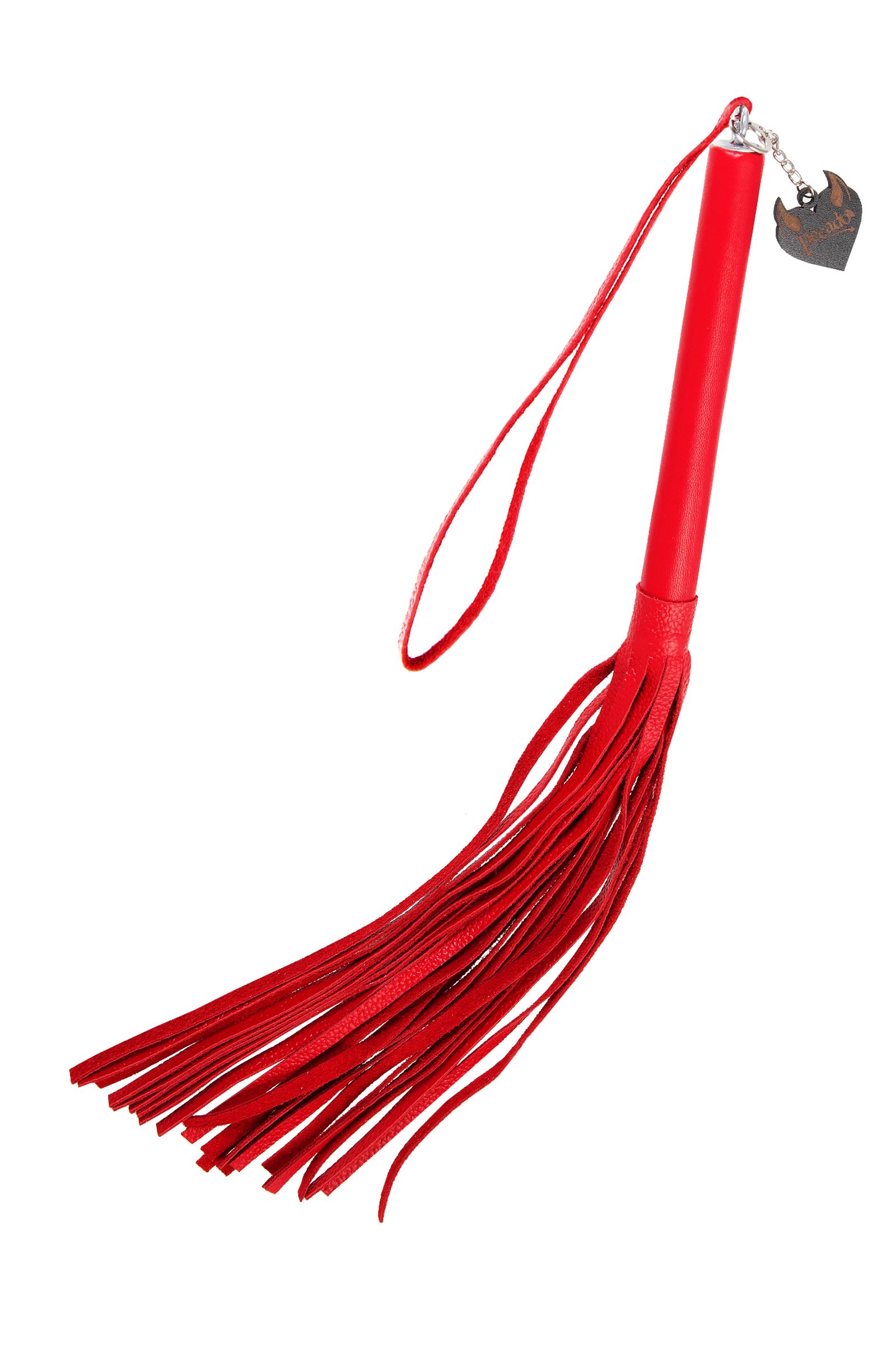 Красная кожаная плеть с петлёй - 50 см. 1
