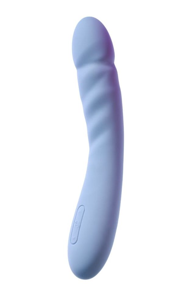 Голубой изогнутый вибромассажер Ava Neo с функцией пенетрации - 19,6 см. 1