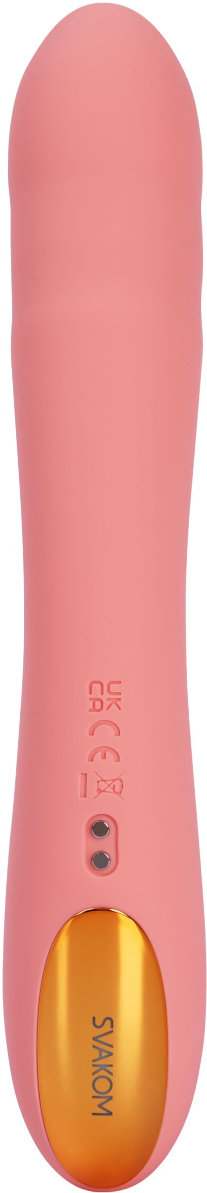 Персиковый изогнутый вибромассажер Ava Neo с функцией пенетрации - 19,6 см. 5