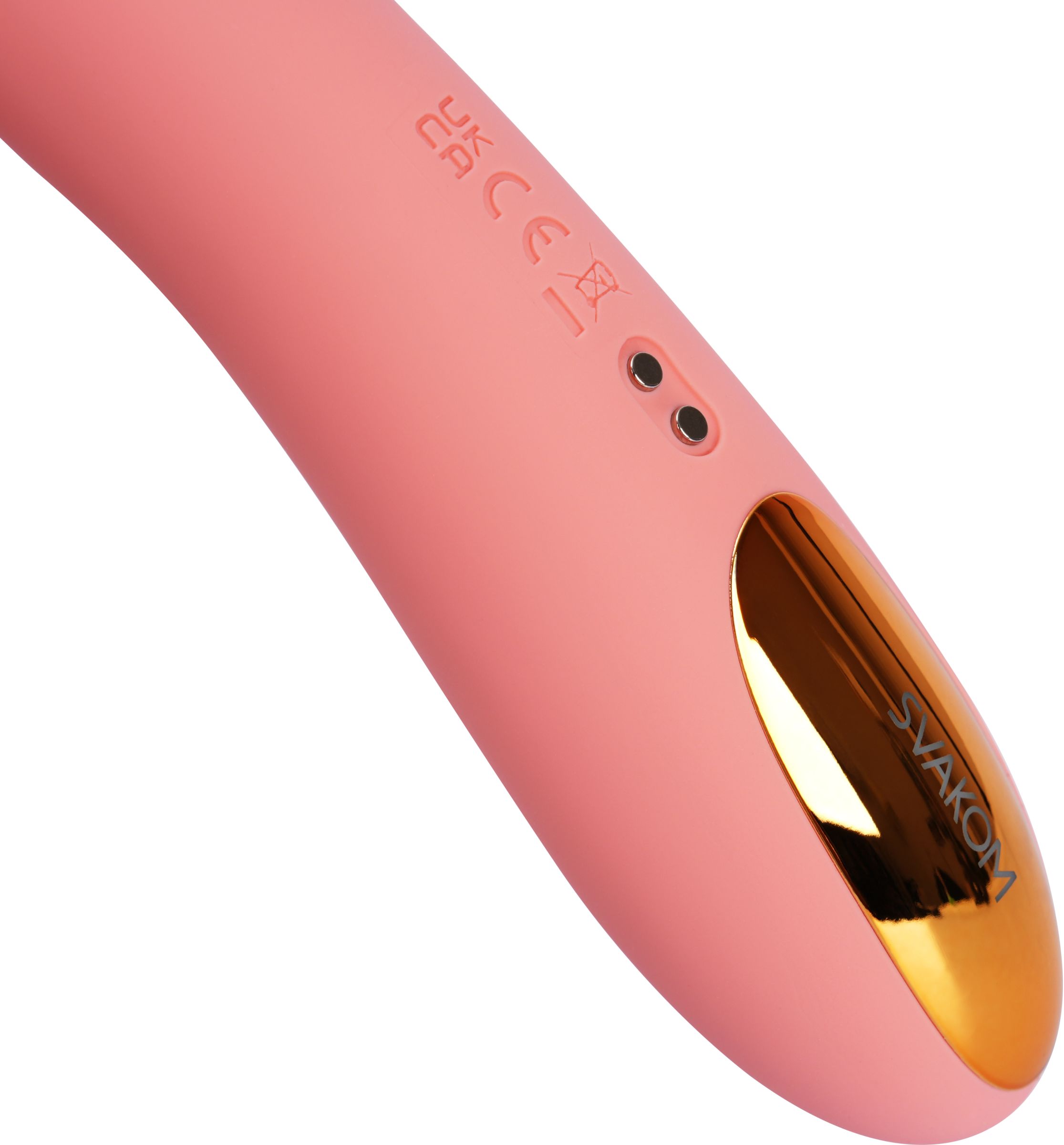 Персиковый изогнутый вибромассажер Ava Neo с функцией пенетрации - 19,6 см. 6