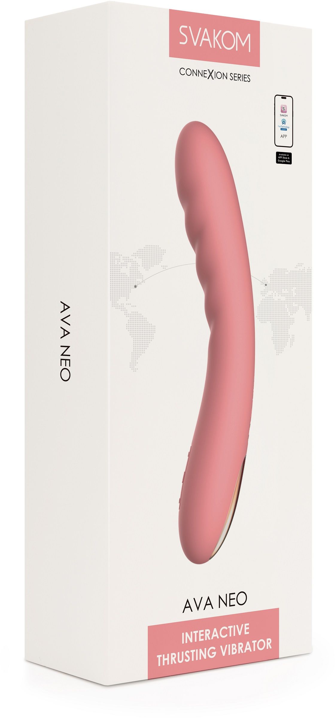 Персиковый изогнутый вибромассажер Ava Neo с функцией пенетрации - 19,6 см. 8