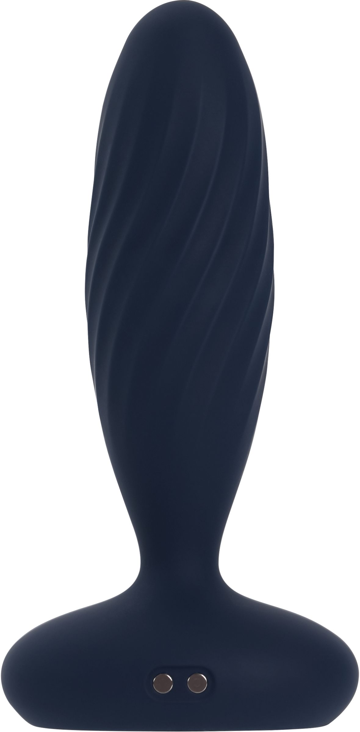 Темно-синяя анальная вибропробка Jordan с поступательными движениями - 12 см. 2