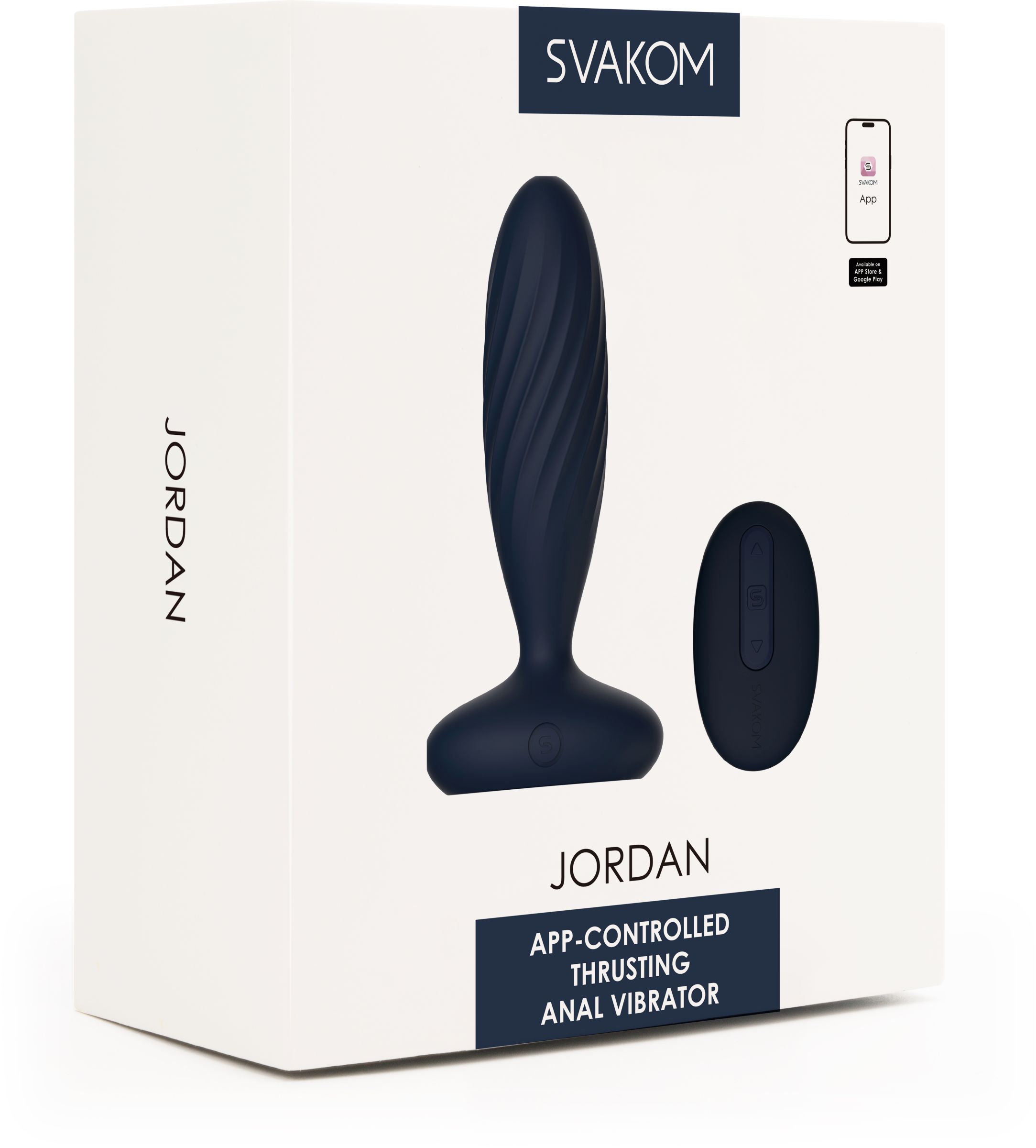 Темно-синяя анальная вибропробка Jordan с поступательными движениями - 12 см. 5