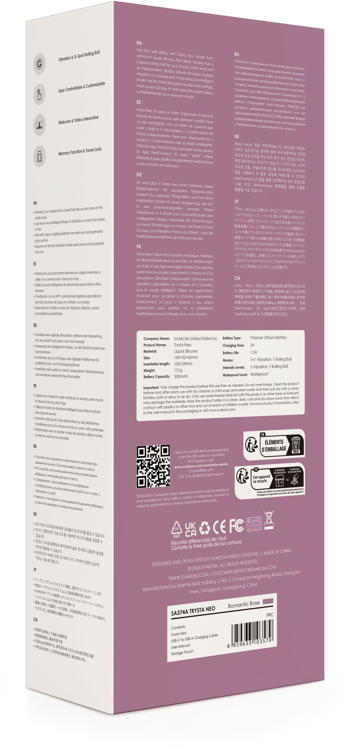 Сиреневый интерактивный вибратор-кролик Trysta Neo с шариком для зоны G - 18,4 см. 4