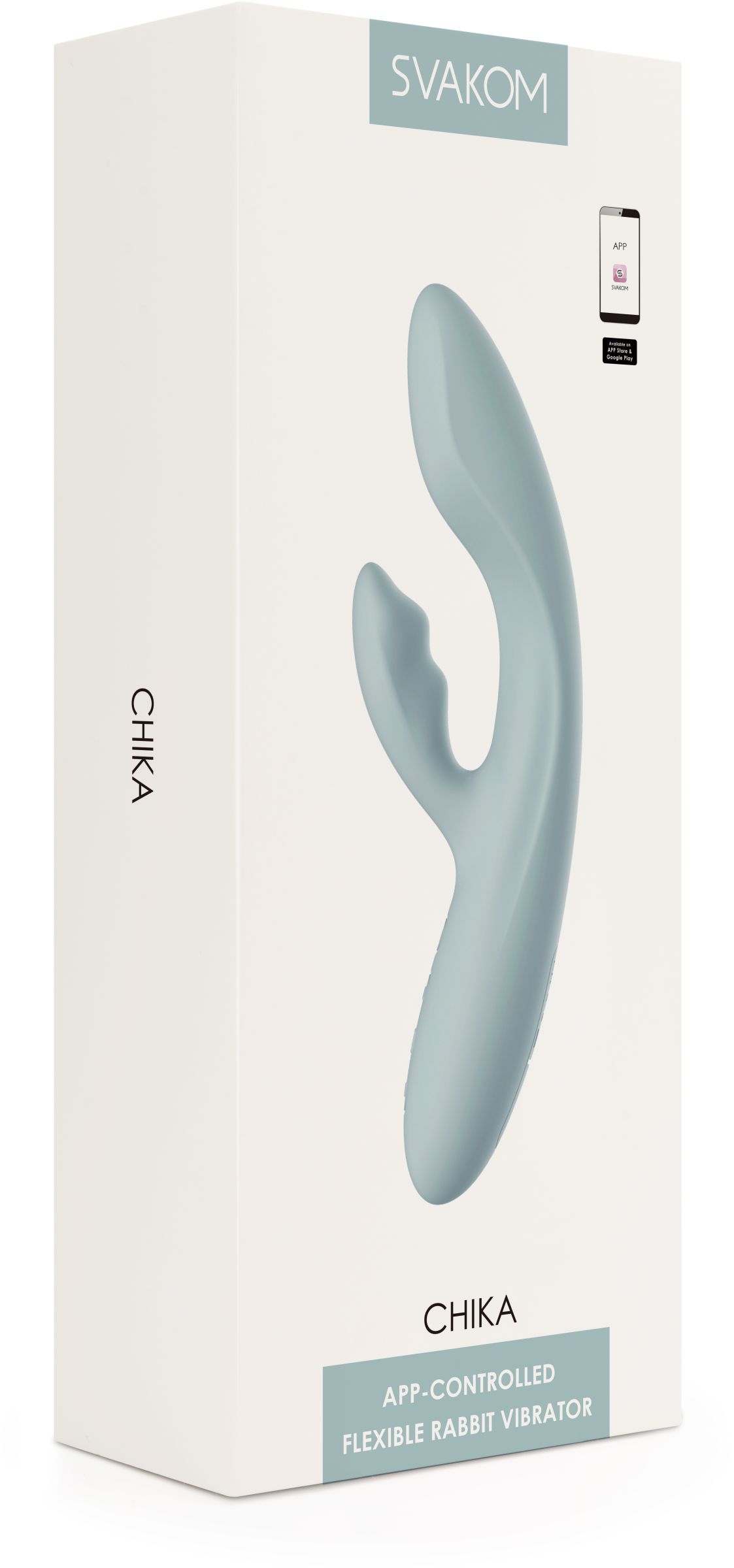 Серый вибратор-кролик Chika с функцией нагрева - 18,8 см. 6