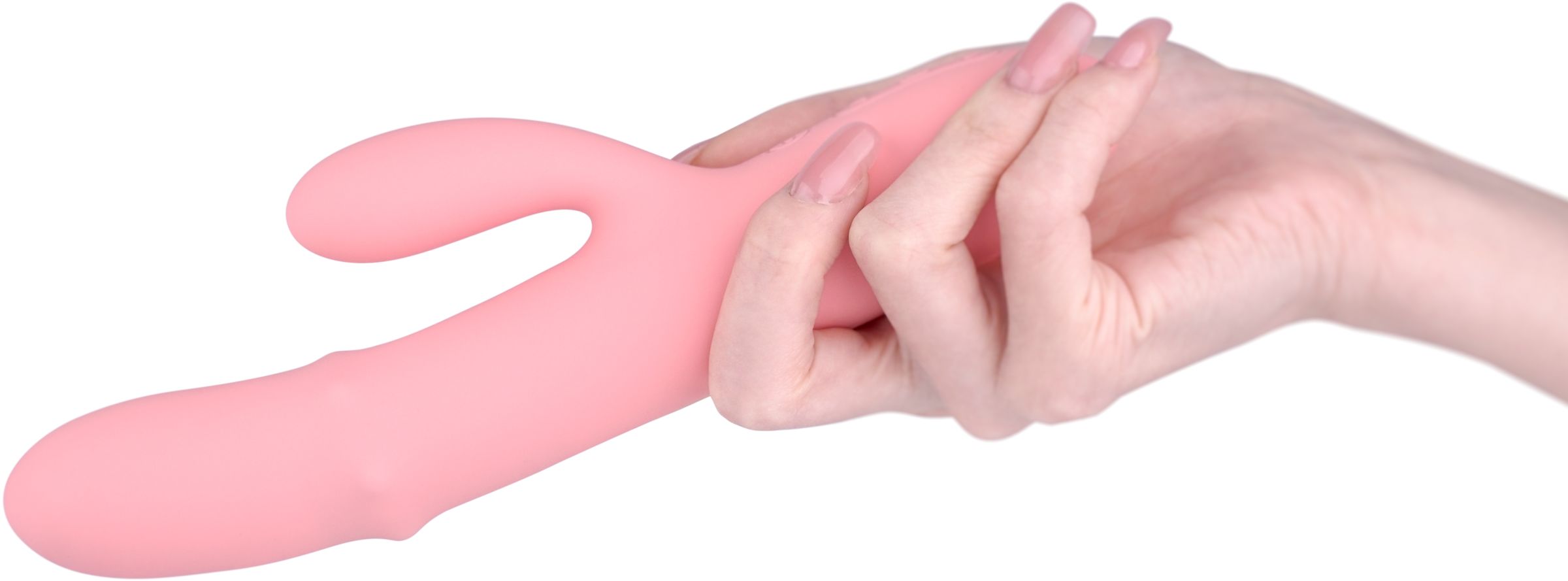 Розовый интерактивный вибратор-кролик Mora Neo с кольцом из бусин - 19,5 см. 7