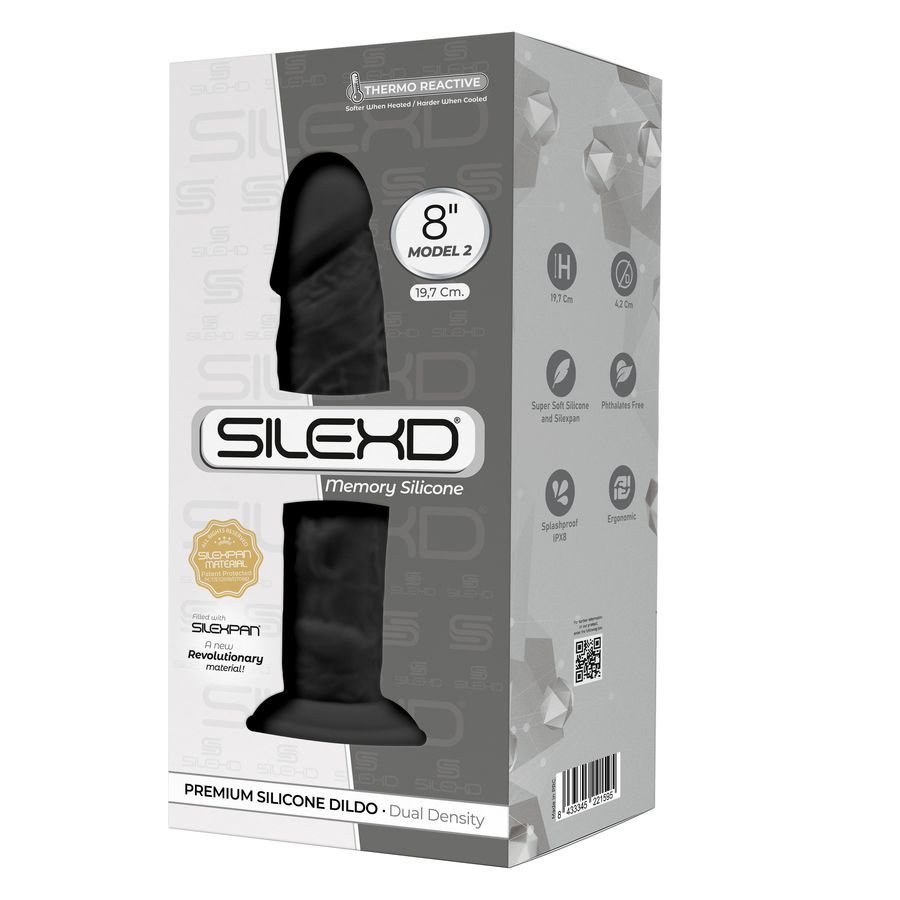 Черный фаллоимитатор на присоске Model 2 - 19,7 см. 2