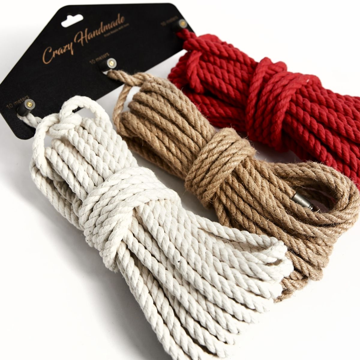 Набор из 3 разноцветных веревок для шибари 1