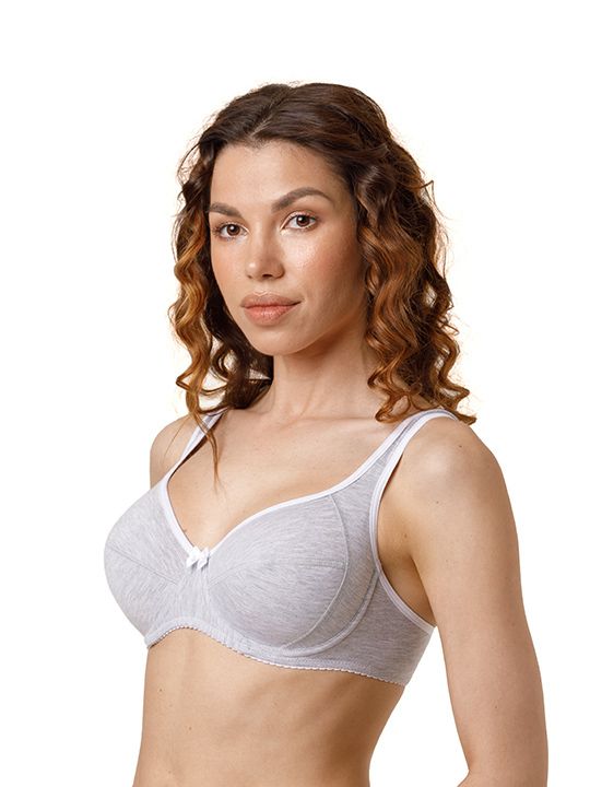 Серый хлопковый бюстгальтер с мягкой чашкой 4