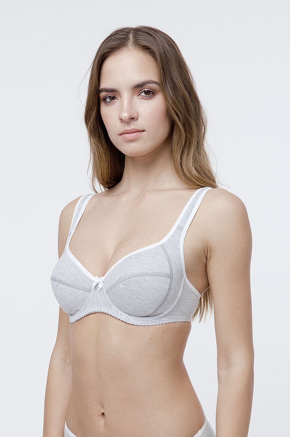 Серый хлопковый бюстгальтер с мягкой чашкой 1