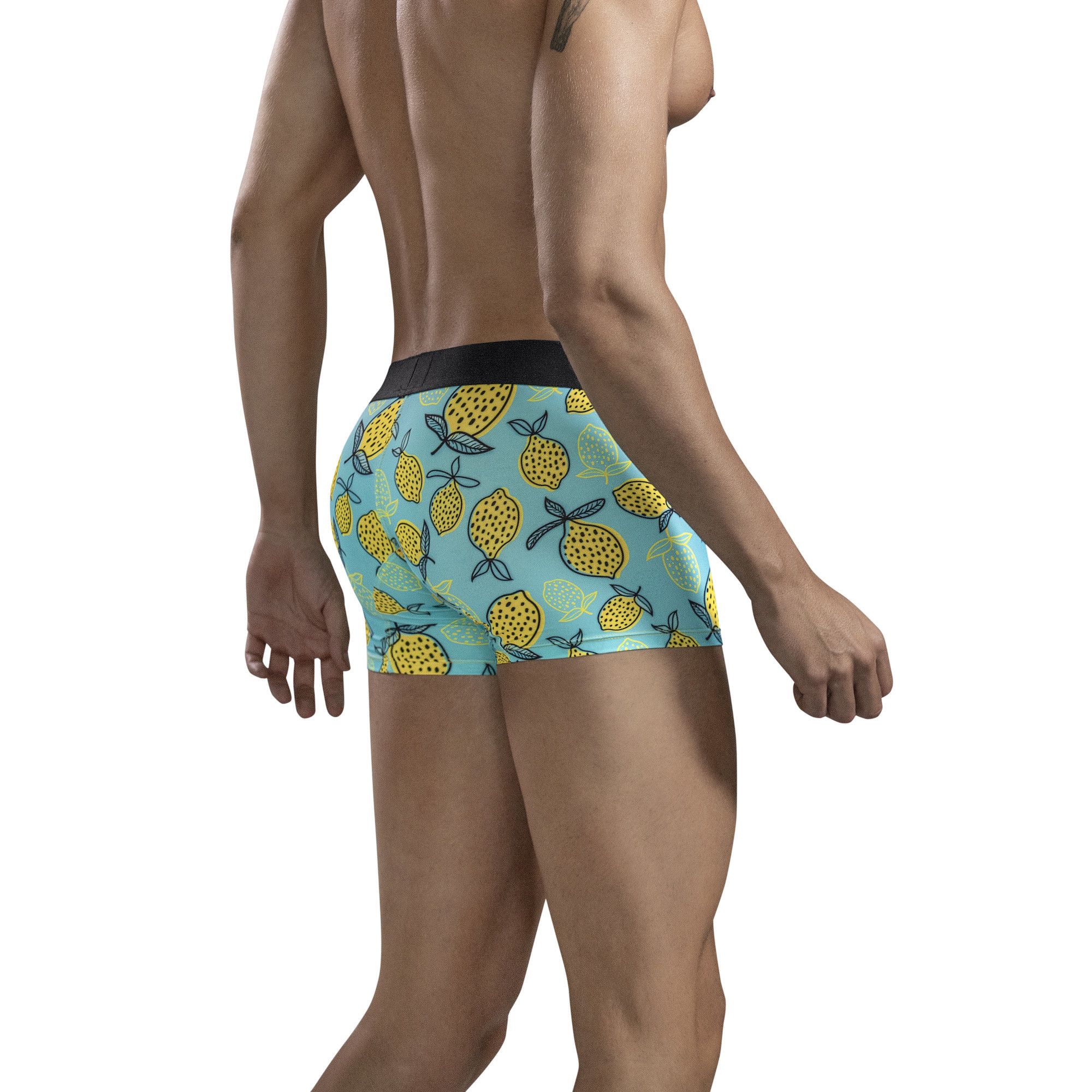 Голубые трусы-хипсы с принтом в виде лимонов Lemons Trunks 3