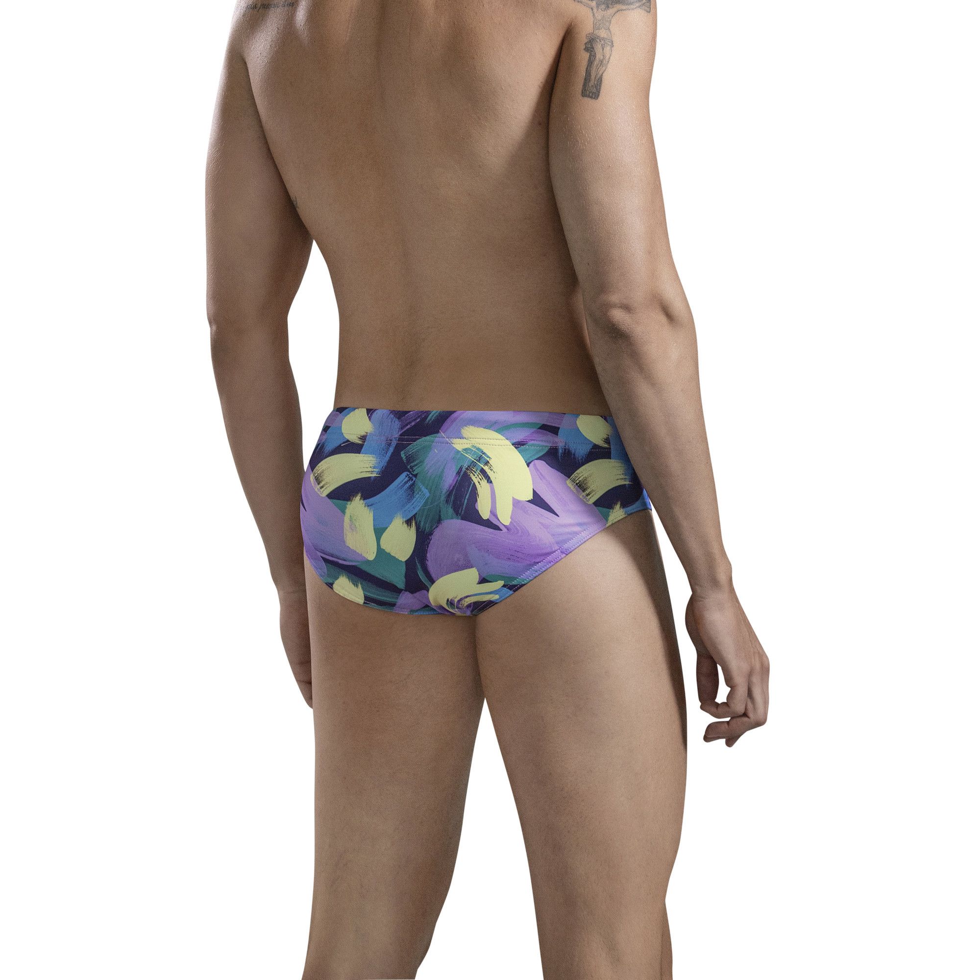 Фиолетовые плавки с принтом в виде цветных мазков Tide Swimsuit Brief 2