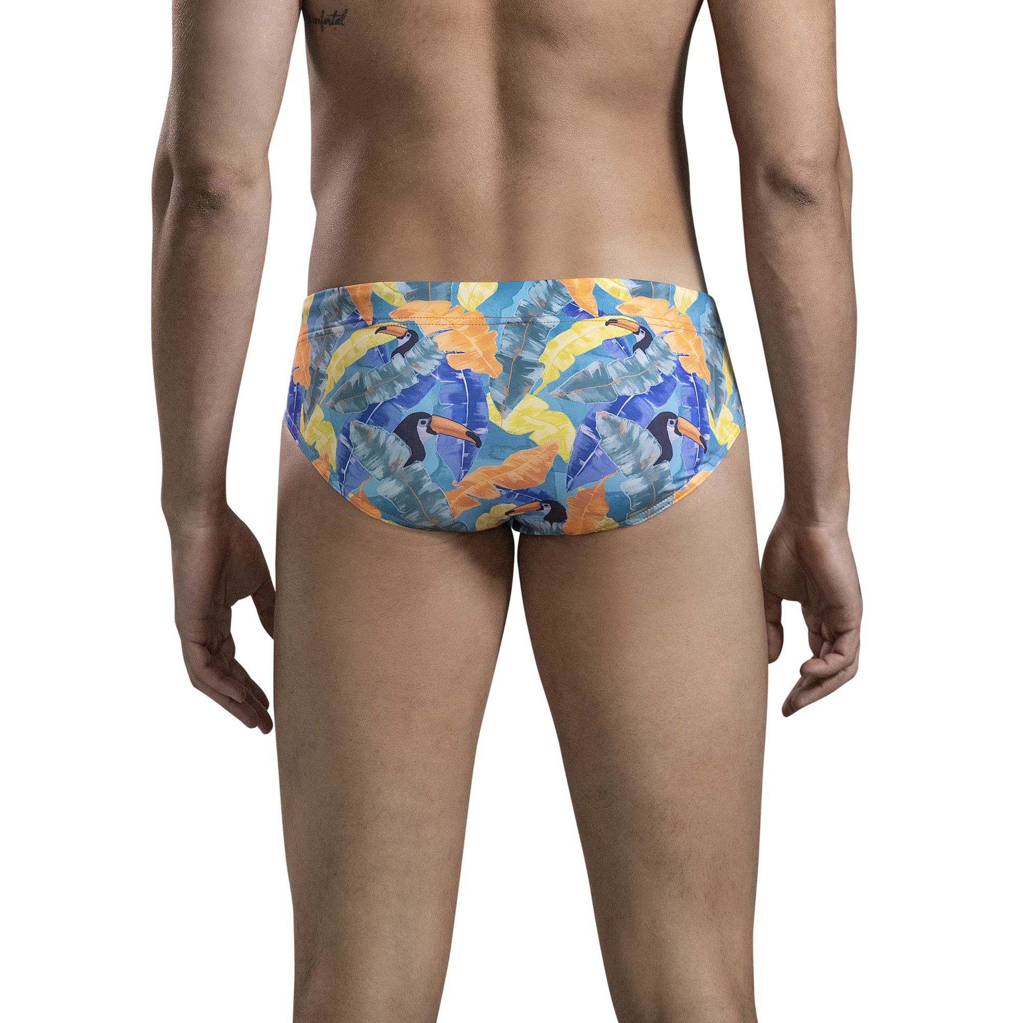 Яркие плавки с принтом в виде листьев и туканов Aves Swimsuit Brief 2