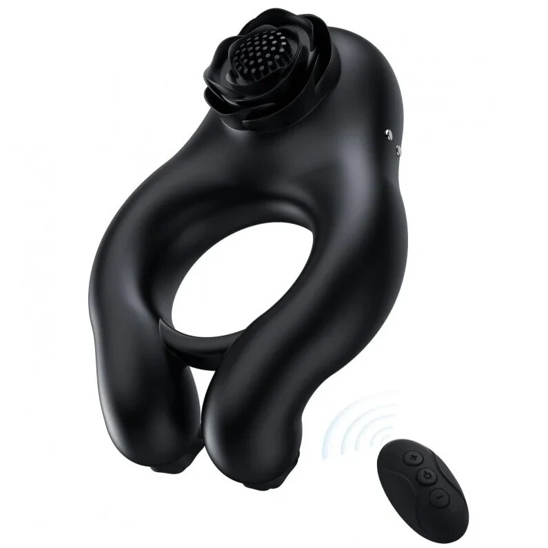 Черное эрекционное кольцо Abe с пультом ДУ 7