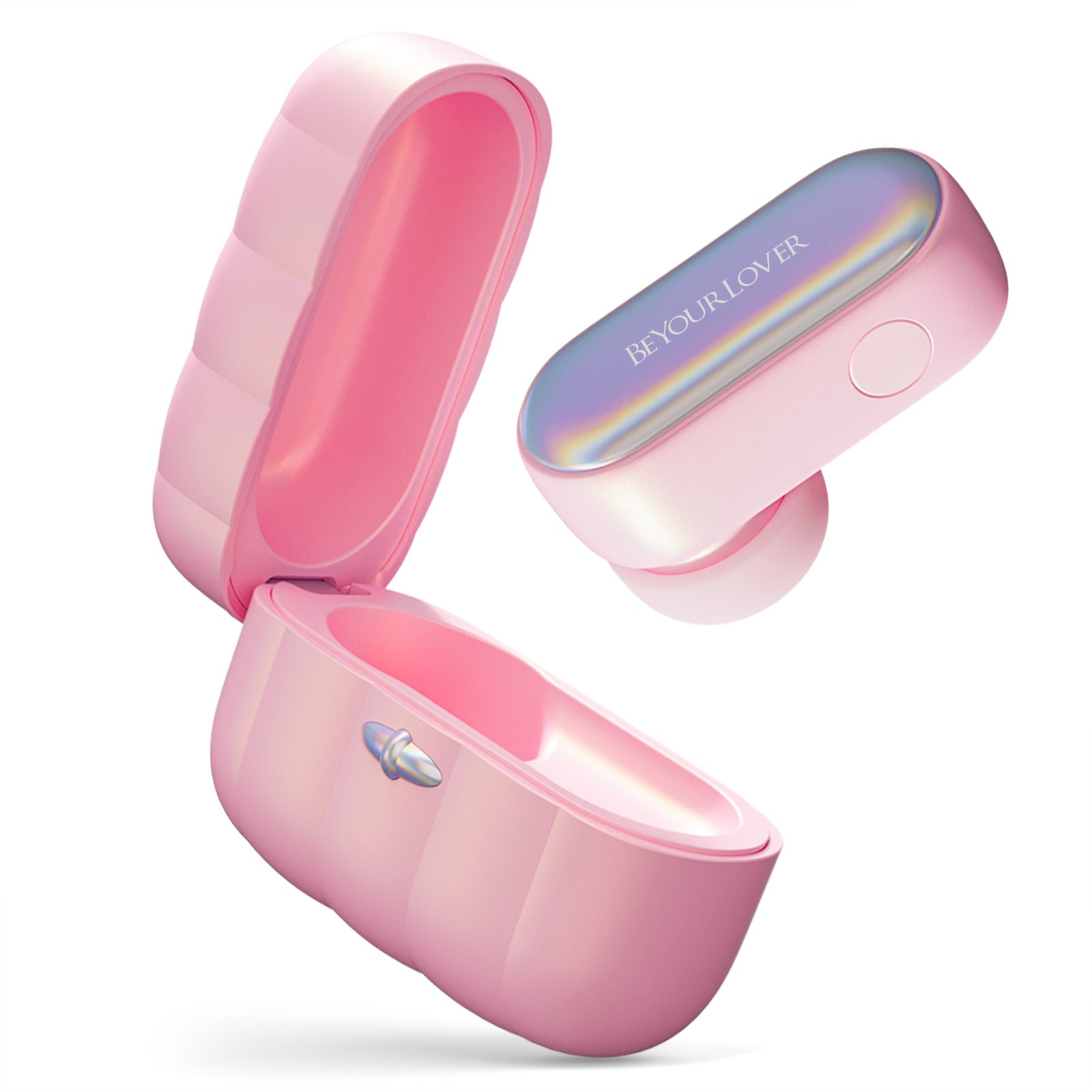 Розовый вакуумный стимулятор клитора Alggie Earphone с управлением через приложение 7