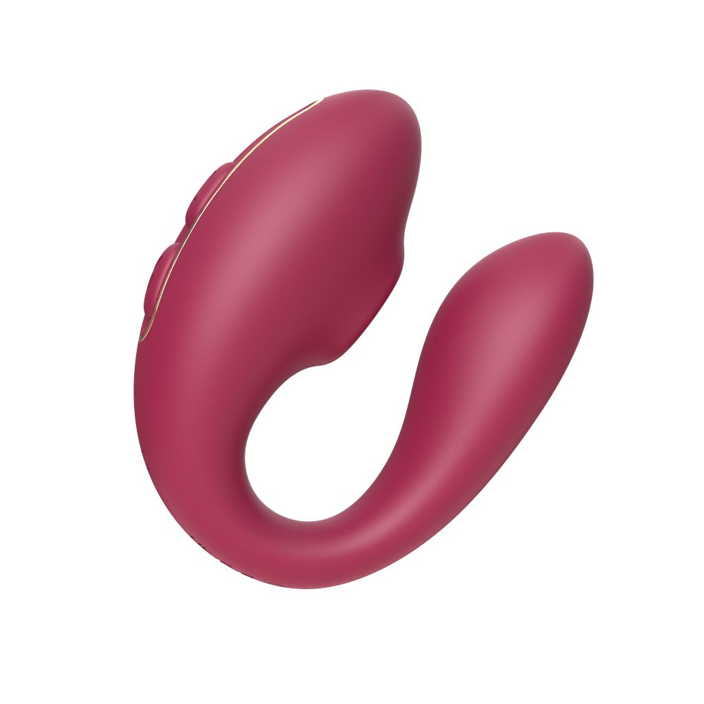 Бордовый вакуумный вибратор для пар Talia с пультом ДУ 3