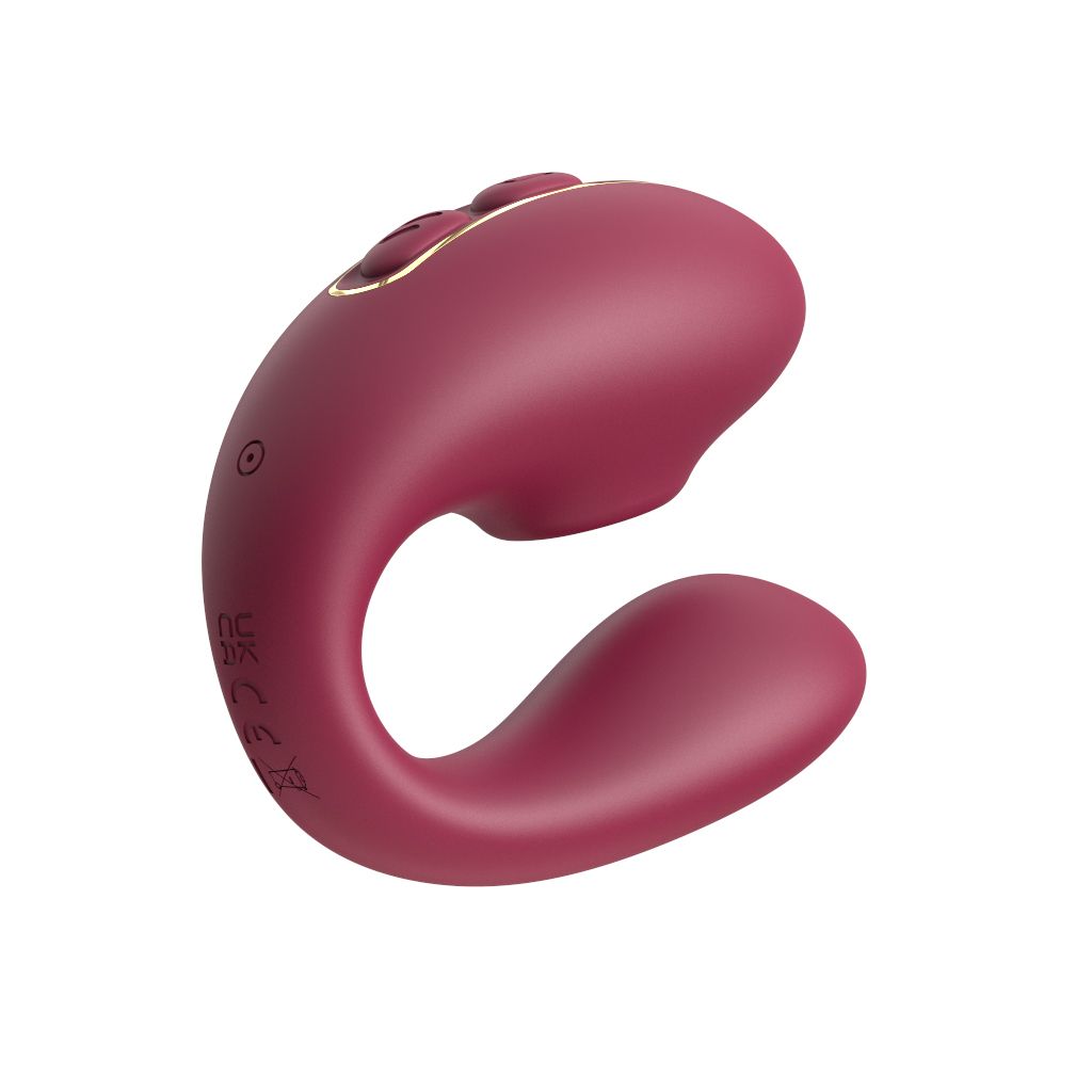 Бордовый вакуумный вибратор для пар Talia с пультом ДУ 4