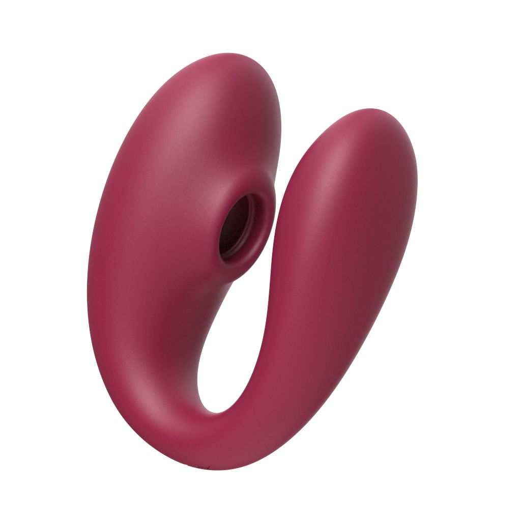 Бордовый вакуумный вибратор для пар Talia с пультом ДУ 6