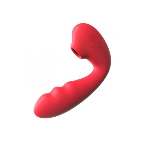 Красный вибратор с вакуумной стимуляцией и нагревом Tara 1