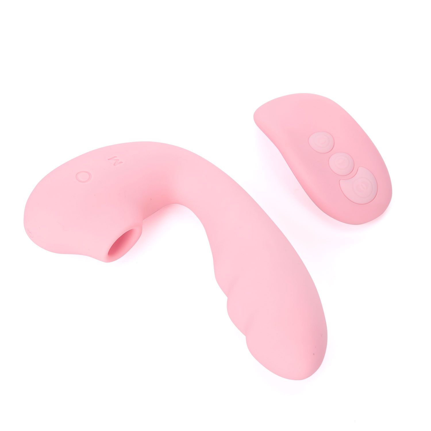 Розовый вибратор Tara с вакуумной стимуляцией и пультом ДУ 3